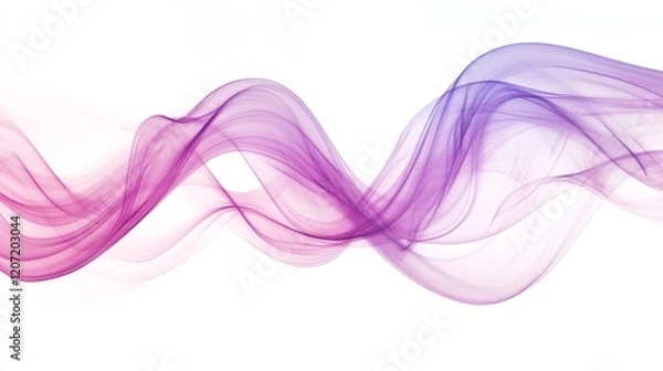 Obraz A soothing abstract image of soft, wavy lines in gradient shades of pink and lavender, flowing seamlessly across a light background for a calming effect