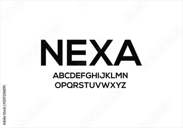Obraz Nexa font for logo and headline. Isolated vector typeset