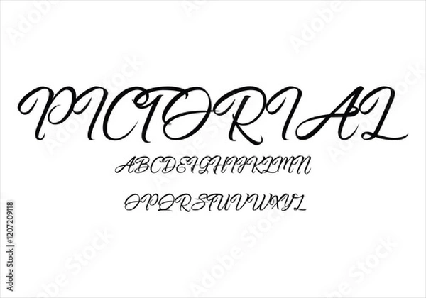 Fototapeta Pictorial font for logo and headline. Isolated vector typeset