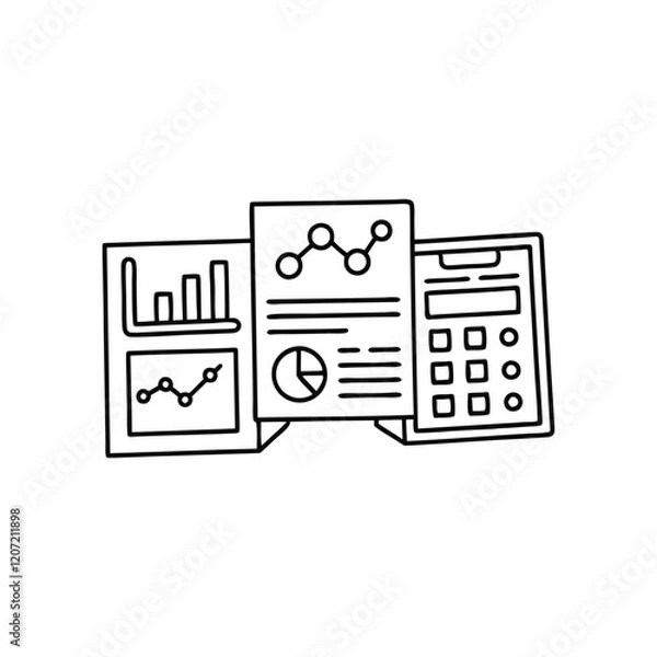 Fototapeta Visual guide illustrating effective strategies for reducing tax expenses and maximizing savings Line art flat vector illustration