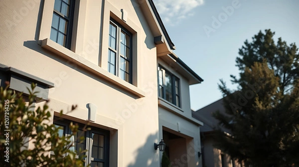 Obraz Luxury Home Exterior: Modern Architectural Design, Elegant Facade, and Stunning Residential Property