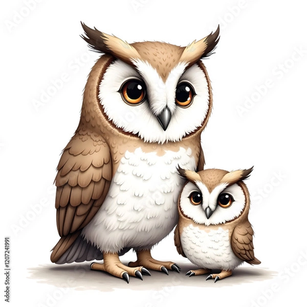Obraz owl on white background