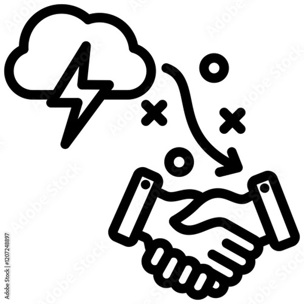 Fototapeta Conflict Resolution Strategy Outline Icon