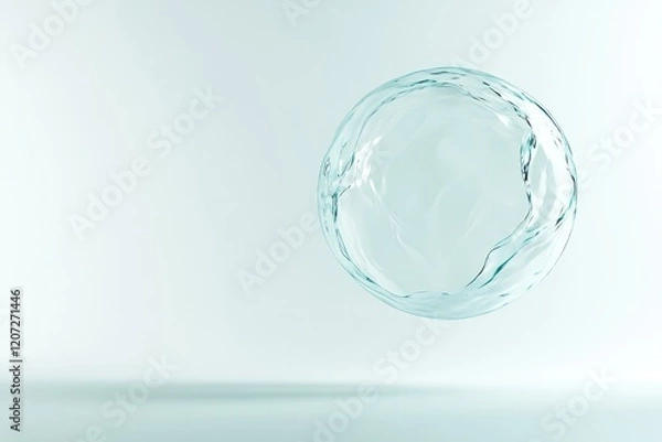 Obraz commercial photography for advertising campaign 3d-rendered glowing microbial sphere with translucent surfaces and