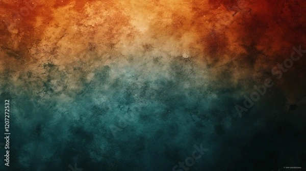 Fototapeta Abstract Textured Background With Orange And Teal Hues