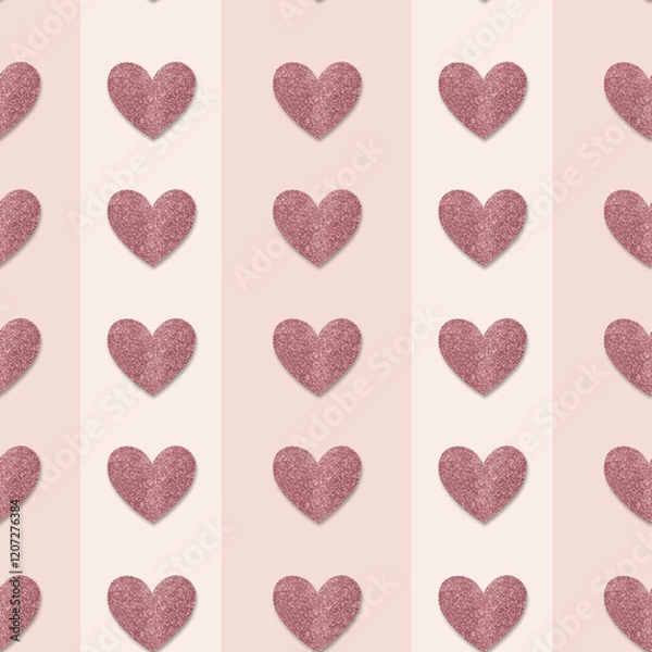 Obraz Minimalist Glittering Heart Seamless Pattern
