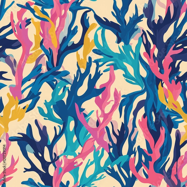 Fototapeta A seamless pattern designed in an Eastern style, Seamless design allows for a perfectly continuous pattern with no visible seams.