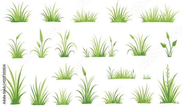 Obraz Grass Vector Clipart Bundle for Designs