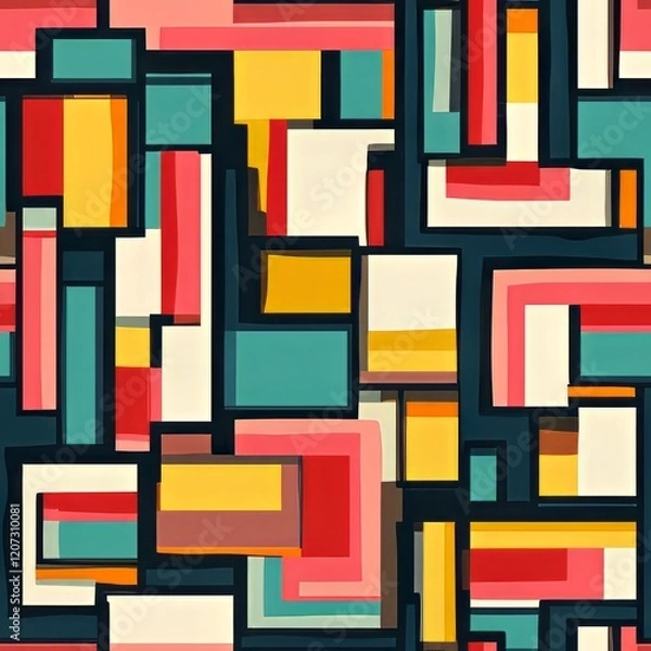 Fototapeta Abstract Geometric Colorful Rectangular Pattern Design