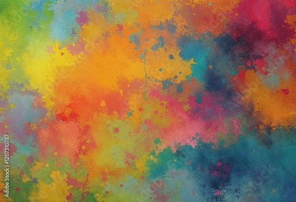Fototapeta A colorful painting with a lot of different colors and patterns. The painting is full of life and energy, and it seems to be a representation of the beauty of nature. The colors are bright and vibrant