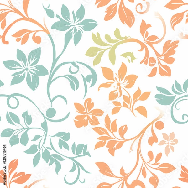 Fototapeta A seamless pattern designed in an Eastern style, Seamless design allows for a perfectly continuous pattern with no visible seams.