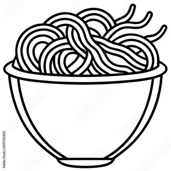 Fototapeta Artistic Noodles Line Drawing