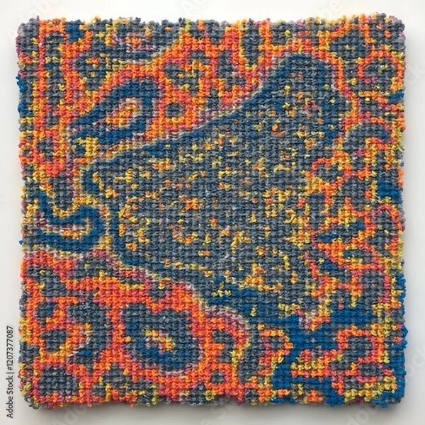 Fototapeta Textured Tapestry Abstract This unique, textured artwork adds a vibrant and tactile dimension to any space. Its rich colors and intricate pattern draw the eye and spark conversation. Perfect for