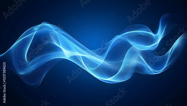 Fototapeta Abstract blue background with digital connections 