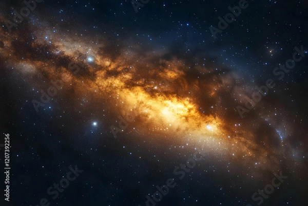 Fototapeta Majestic cosmic swirl of stars and nebulae in deep space, a vibrant celestial tapestry of light and color