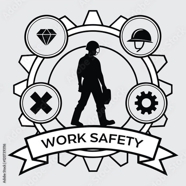 Obraz Work Safety icon image silhouette vector art and illustration
