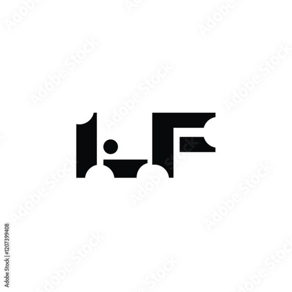 Fototapeta LF monogram logo design letter text name symbol monochrome logotype alphabet character simple logo