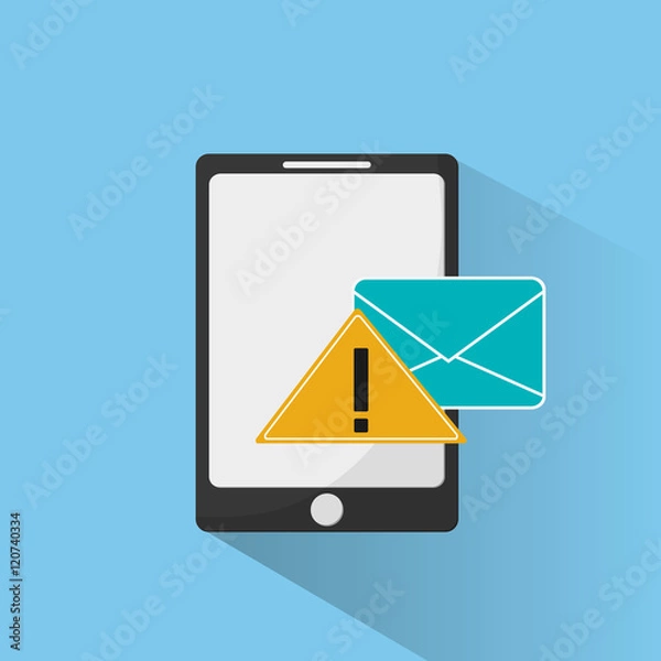 Fototapeta flat design mobile phone messaging image vector illustration