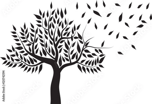 Obraz abstract tree on Background White . Vector