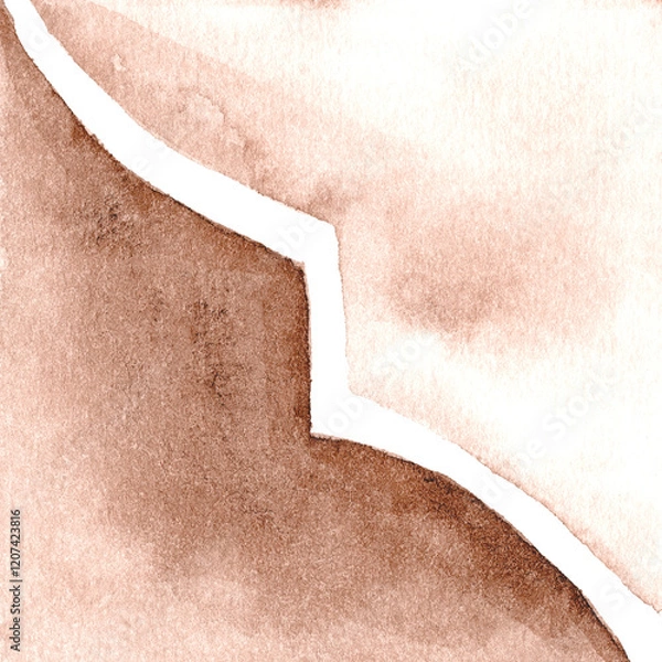 Obraz Watercolor Azulejos Tile in Mocha tones