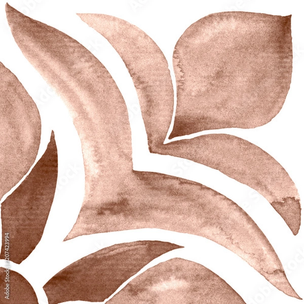Obraz Watercolor Azulejos Tile in Mocha tones