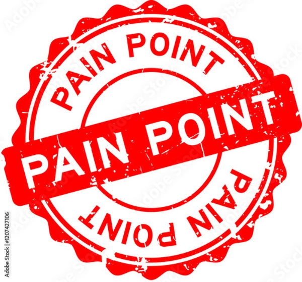 Fototapeta Grunge red pain point word round seal stamp on white background