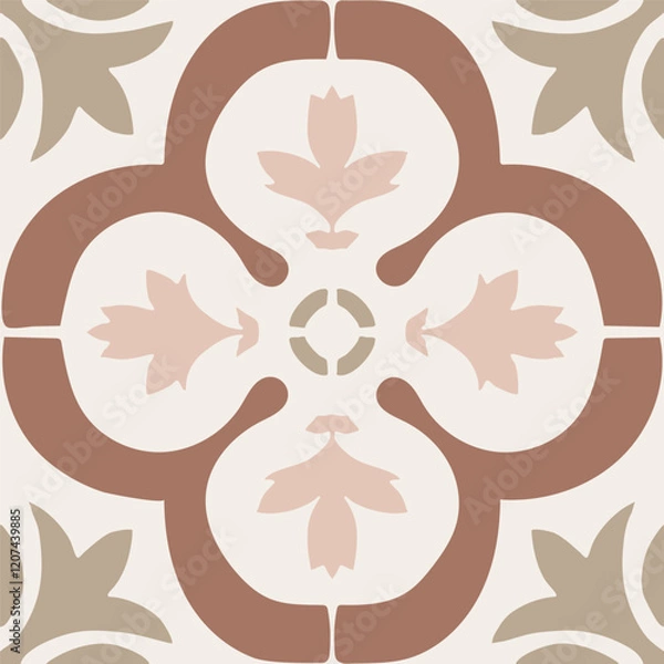 Obraz Mocha Azulejos Vector Tile