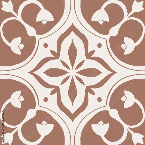 Obraz Mocha Azulejos Vector Tile