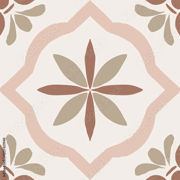 Obraz Mocha Azulejos Vector Tile
