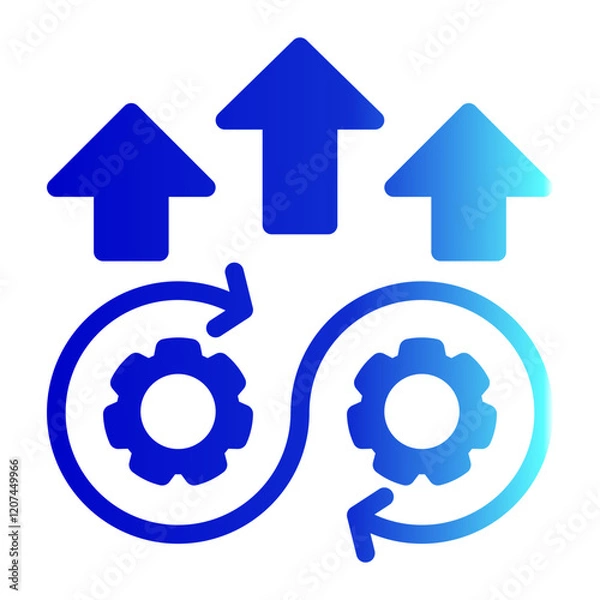 Fototapeta Continuous Improvement Icon Glyph Gradient Style