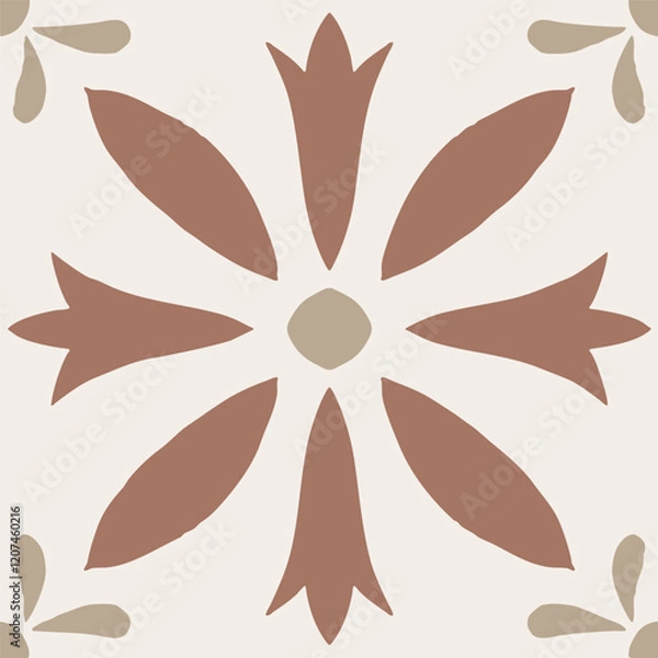 Obraz Mocha Azulejos Vector Tile