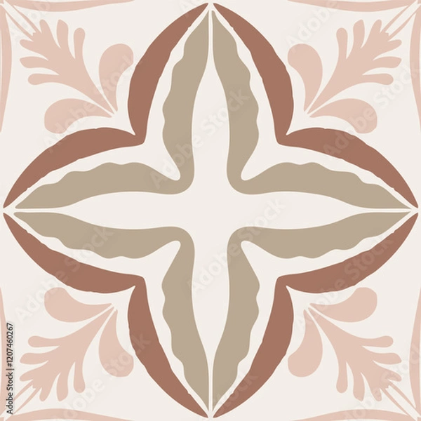 Obraz Mocha Azulejos Vector Tile