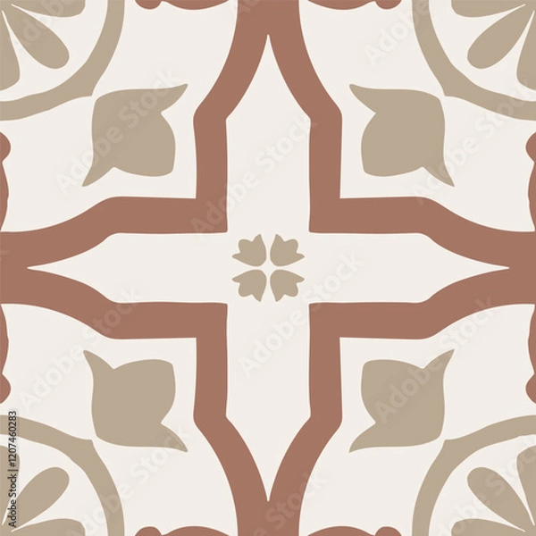 Obraz Mocha Azulejos Vector Tile