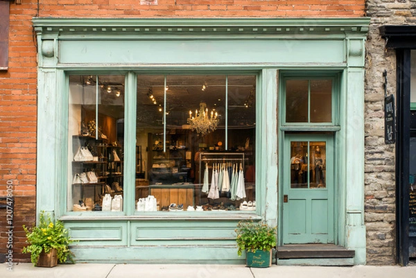 Obraz vintage storefront boutique template	