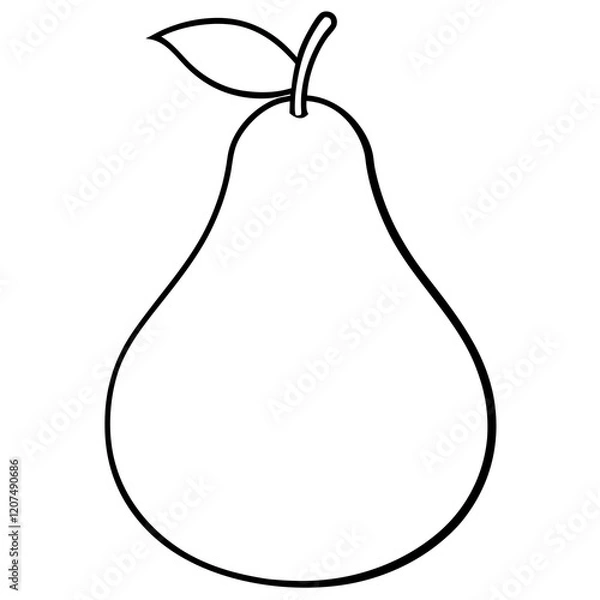 Fototapeta Simple Pear Line Drawing