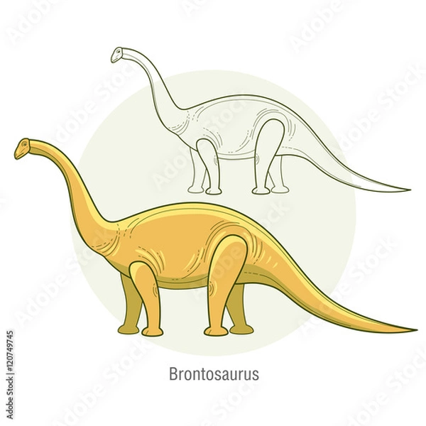 Fototapeta Vector image of a dinosaur - Brontosaurus.