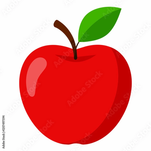 Obraz red apple with leaf