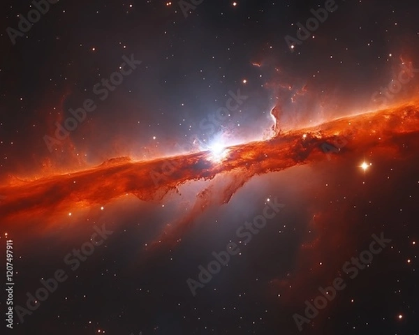 Obraz Cosmic Nebula with Bright Star.
