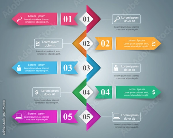 Fototapeta Abstract 3D digital illustration Infographic.