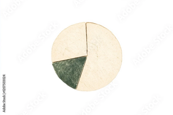 Fototapeta A pie chart is shown with a green slice and a white slice