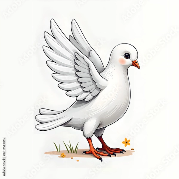 Obraz white dove isolated on white