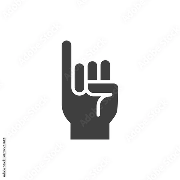 Fototapeta Promise glyph icon. Simple solid style. Finger, gesture, little, communication concept. Black and white symbol. Vector illustration isolated. SVG