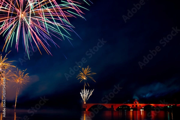 Obraz Feu d'artifice à Avignon sur le Rhône 