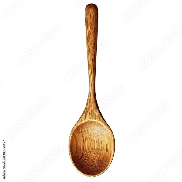 Fototapeta wooden empty spoon for cooking in png format. new large spoon made of wood on a transparent background