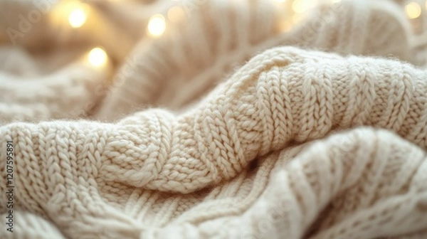 Obraz Cozy Knitted Texture with Warm Lights
