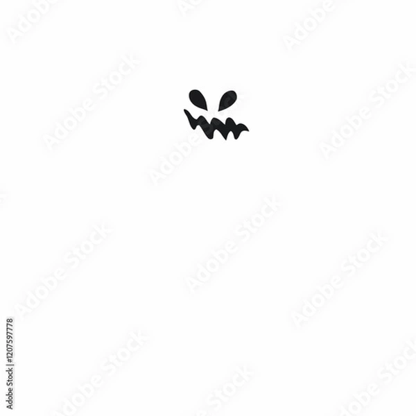 Fototapeta Spooky Minimalist Ghost Face: A simple yet chilling minimalist design featuring a ghost face, perfect for Halloween or spooky themed projects.