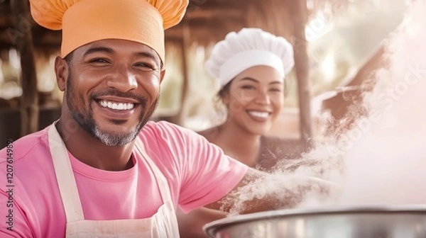 Fototapeta Experience Authentic Culinary Traditions Local Chefs Share Secrets of Traditional Cuisine Preparation with Tourists, Promoting Cultural Preservation and Culinary Tourism in Location Name Discover the