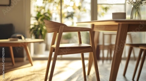 Fototapeta 木製ダイニングチェア