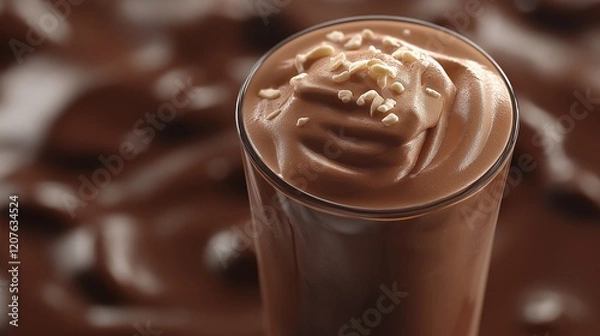 Obraz chocolate mousse in a glass detailed texture