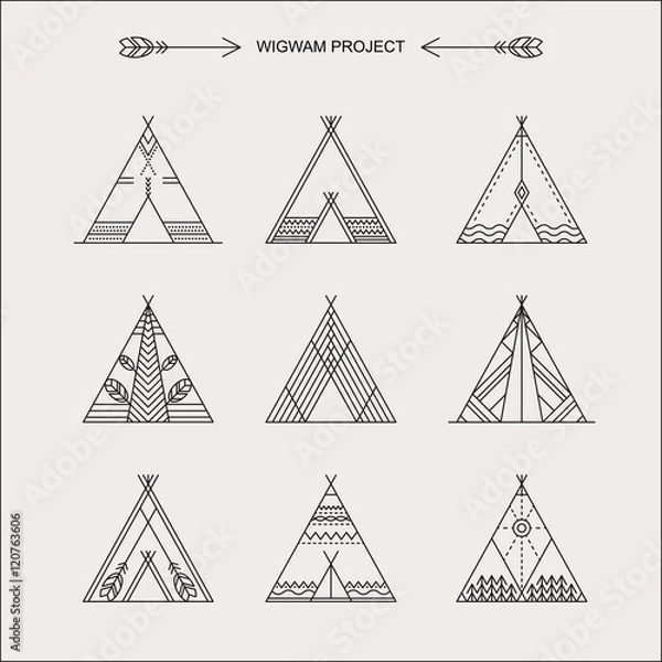 Obraz Wigwams with ornamental elements
